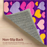 Ultra Soft Area Rug, Non Slip, Stain Resistant, Washable Area Rugs for Living Room, Bedroom, Joyful Heartfelt Decorative Accent(Purple)