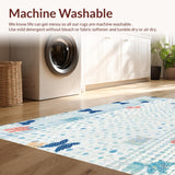 Ultra Soft Area Rug, Non Slip, Stain Resistant, Washable Area Rugs for Living Room, Bedroom, Cute Bow Accent Rug, Coquette Aesthetic Carpet(Blue)