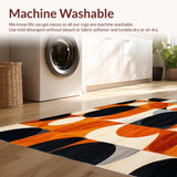 Ultra Soft Area Rug, Non Slip, Stain Resistant, Washable Area Rugs for Living Room, Bedroom, Stylish Polygonal Rug with Aesthetic Modern Lines(Orange)