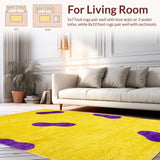 Ultra Soft Area Rug, Non Slip, Stain Resistant, Washable Area Rugs for Living Room, Bedroom, Bold Playful Yellow Aesthetic(Yellow)