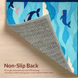 Ultra Soft Area Rug, Non Slip, Stain Resistant, Washable Area Rugs for Living Room, Bedroom, Lively Coastal Escape Imagery(Blue)