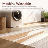 Ultra Soft Area Rug, Non Slip, Stain Resistant, Washable Area Rugs for Living Room, Bedroom, Chic Area Modern Reflection Collection Stylish Minimalist Motifs(Beige)