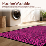 Ultra Soft Area Rug, Non Slip, Stain Resistant, Washable Area Rugs for Living Room, Bedroom, Vibrant Animal Patterned Flourish(Pink)