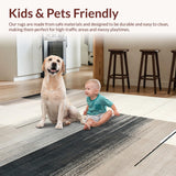 Ultra Soft Area Rug, Non Slip, Stain Resistant, Washable Area Rugs for Living Room, Bedroom, Sophisticated Artistic Linear Arrangement(Beige)