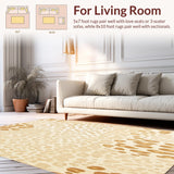 Ultra Soft Area Rug, Non Slip, Stain Resistant, Washable Area Rugs for Living Room, Bedroom, Whimsical Cheetah Spot Beige Runner Boho Chic Style(Beige)