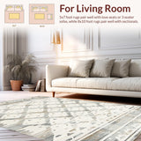 Ultra Soft Area Rug, Non Slip, Stain Resistant, Washable Area Rugs for Living Room, Bedroom, Rustic Southwestern Geometric Flair(Gray)