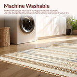 Ultra Soft Area Rug, Non Slip, Stain Resistant, Washable Area Rugs for Living Room, Bedroom, Rustic Scalloped Natural Fiber(Beige)