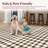 Ultra Soft Area Rug, Non Slip, Stain Resistant, Washable Area Rugs for Living Room, Bedroom, Cozy Warm Toned Textile(Brown)