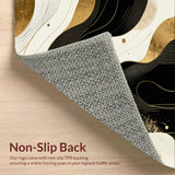 Elegant Softened Gold Linear Shapes(Black)
