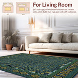 Ultra Soft Area Rug, Non Slip, Stain Resistant, Washable Area Rugs for Living Room, Bedroom, Abstract Design Area(Blue)