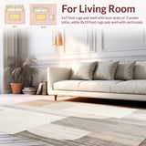 Low Pile Neutral with Distressed Abstract(Beige)