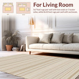 Ultra Soft Area Rug, Non Slip, Stain Resistant, Washable Area Rugs for Living Room, Bedroom, Rustic Warm Tones Coastal Inspiration(Beige)