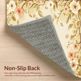Ultra Soft Area Rug, Non Slip, Stain Resistant, Washable Area Rugs for Living Room, Bedroom, Desert Bloom Beige Palette with a Floral Inspired(Beige)