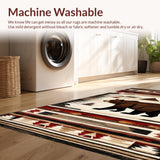 Ultra Soft Area Rug, Non Slip, Stain Resistant, Washable Area Rugs for Living Room, Bedroom, Vibrant Southwest Wildlife Aesthetic(Brown)