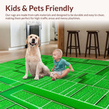 Ultra Soft Area Rug, Non Slip, Stain Resistant, Washable Area Rugs for Living Room, Bedroom, 3D Green City Life Playroom Activity Rug(Green)