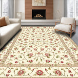 Ultra Soft Area Rug, Non Slip, Stain Resistant, Washable Area Rugs for Living Room, Bedroom, Rustic Beige Farmhouse Area Charming Floral Scroll Floor Decor(Beige)