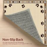 Ultra Soft Area Rug, Non Slip, Stain Resistant, Washable Area Rugs for Living Room, Bedroom, Chic Cozy Paw Pattern Aesthetic(Beige)