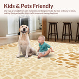Ultra Soft Area Rug, Non Slip, Stain Resistant, Washable Area Rugs for Living Room, Bedroom, Whimsical Cheetah Spot Beige Runner Boho Chic Style(Beige)
