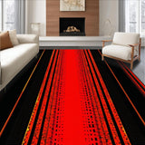 Ultra Soft Area Rug, Non Slip, Stain Resistant, Washable Area Rugs for Living Room, Bedroom, Striking Optical Cracked Lava Aesthetic(Red)