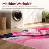 Ultra Soft Area Rug, Non Slip, Stain Resistant, Washable Area Rugs for Living Room, Bedroom, Bold Contemporary Color Contrast(Pink)
