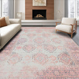Ultra Soft Area Rug, Non Slip, Stain Resistant, Washable Area Rugs for Living Room, Bedroom, Charming Blush Abstract Elements(Pink)