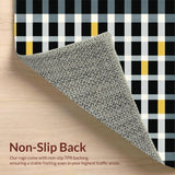 Ultra Soft Area Rug, Non Slip, Stain Resistant, Washable Area Rugs for Living Room, Bedroom, Stylish Black and White Trellis(Black)