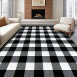 Contemporary Black and White Grid(Black)