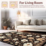 Ultra Soft Area Rug, Non Slip, Stain Resistant, Washable Area Rugs for Living Room, Bedroom, Ethereal Earthy Patterned Aesthetic(Brown)