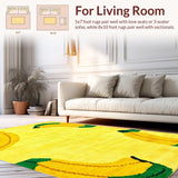 Ultra Soft Area Rug, Non Slip, Stain Resistant, Washable Area Rugs for Living Room, Bedroom, Vibrant Kid-Friendly Decorative Accent(Yellow)