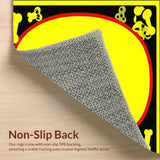 Ultra Soft Area Rug, Non Slip, Stain Resistant, Washable Area Rugs for Living Room, Bedroom, Caution Dogs Will Bark If You Knock Loud Yelling Inside Area Rug(Yellow)