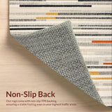 Ultra Soft Area Rug, Non Slip, Stain Resistant, Washable Area Rugs for Living Room, Bedroom, Monochrome Stripe Woven Rug, Modern Patio Carpet Door Mat Decor(Gray)