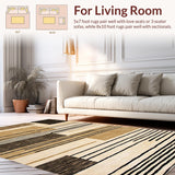 Ultra Soft Area Rug, Non Slip, Stain Resistant, Washable Area Rugs for Living Room, Bedroom, Chic Neutral Earthy Aesthetic(Beige)