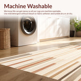Berber Stripes Area Heritage Trails Collection Long Runner Beige(Beige)