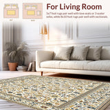 Ultra Soft Area Rug, Non Slip, Stain Resistant, Washable Area Rugs for Living Room, Bedroom, Boho Tan Fluffy for(White)