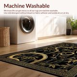 Vibrant Retro Snakes and Leaves(Black)