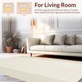 Ultra Soft Area Rug, Non Slip, Stain Resistant, Washable Area Rugs for Living Room, Bedroom, Chic Earthy Neutral Statement Piece(Beige)
