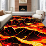 Ultra Soft Area Rug, Non Slip, Stain Resistant, Washable Area Rugs for Living Room, Bedroom, Vivid Abstract Magma Design(Red)