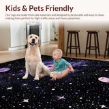 Ultra Soft Area Rug, Non Slip, Stain Resistant, Washable Area Rugs for Living Room, Bedroom, Colorful Night Sky Aesthetic(Purple)
