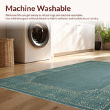 Ultra Soft Area Rug, Non Slip, Stain Resistant, Washable Area Rugs for Living Room, Bedroom, Modern Bowknot Bath Rug:  Elegant Scalloped Area Carpet(Blue)