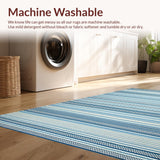 Ultra Soft Area Rug, Non Slip, Stain Resistant, Washable Area Rugs for Living Room, Bedroom, Soft Coastal Line Aesthetic(Blue)