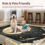 Ultra Soft Area Rug, Non Slip, Stain Resistant, Washable Area Rugs for Living Room, Bedroom, Rustic Earthy Toned Tapestry(Gold)