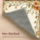 Artistic Vine & Bloom Accent with Earthy Tones for Living Spaces(Beige)