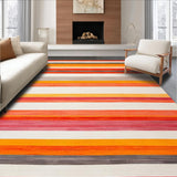 Ultra Soft Area Rug, Non Slip, Stain Resistant, Washable Area Rugs for Living Room, Bedroom, Cozy Earthy Tones Geometric Fusion(Red)