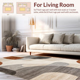 Ultra Soft Area Rug, Non Slip, Stain Resistant, Washable Area Rugs for Living Room, Bedroom, Chic Abstract Earthy Hues(Beige)