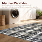 Ultra Soft Area Rug, Non Slip, Stain Resistant, Washable Area Rugs for Living Room, Bedroom, Contemporary Minimalist Rug Featuring Crisp Black And White Parallel Stripes(Gray)