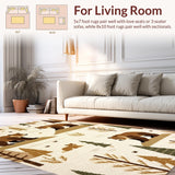 Ultra Soft Area Rug, Non Slip, Stain Resistant, Washable Area Rugs for Living Room, Bedroom, Whimsical Playful Animal Themed Decor(Beige)