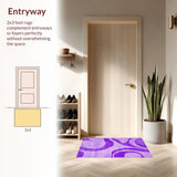 Ultra Soft Area Rug, Non Slip, Stain Resistant, Washable Area Rugs for Living Room, Bedroom, Playful Colorful Shag Elegance(Purple)