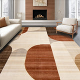 Ultra Soft Area Rug, Non Slip, Stain Resistant, Washable Area Rugs for Living Room, Bedroom, Contemporary Geometric Abstract Featuring Brown And Beige Hues(Beige)