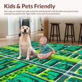 Ultra Soft Area Rug, Non Slip, Stain Resistant, Washable Area Rugs for Living Room, Bedroom, Colorful Car Track Nursery Rug with Friction Vehicles(Green)