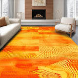 Ultra Soft Area Rug, Non Slip, Stain Resistant, Washable Area Rugs for Living Room, Bedroom, Contemporary Fuzzy Abstract Expression(Orange)